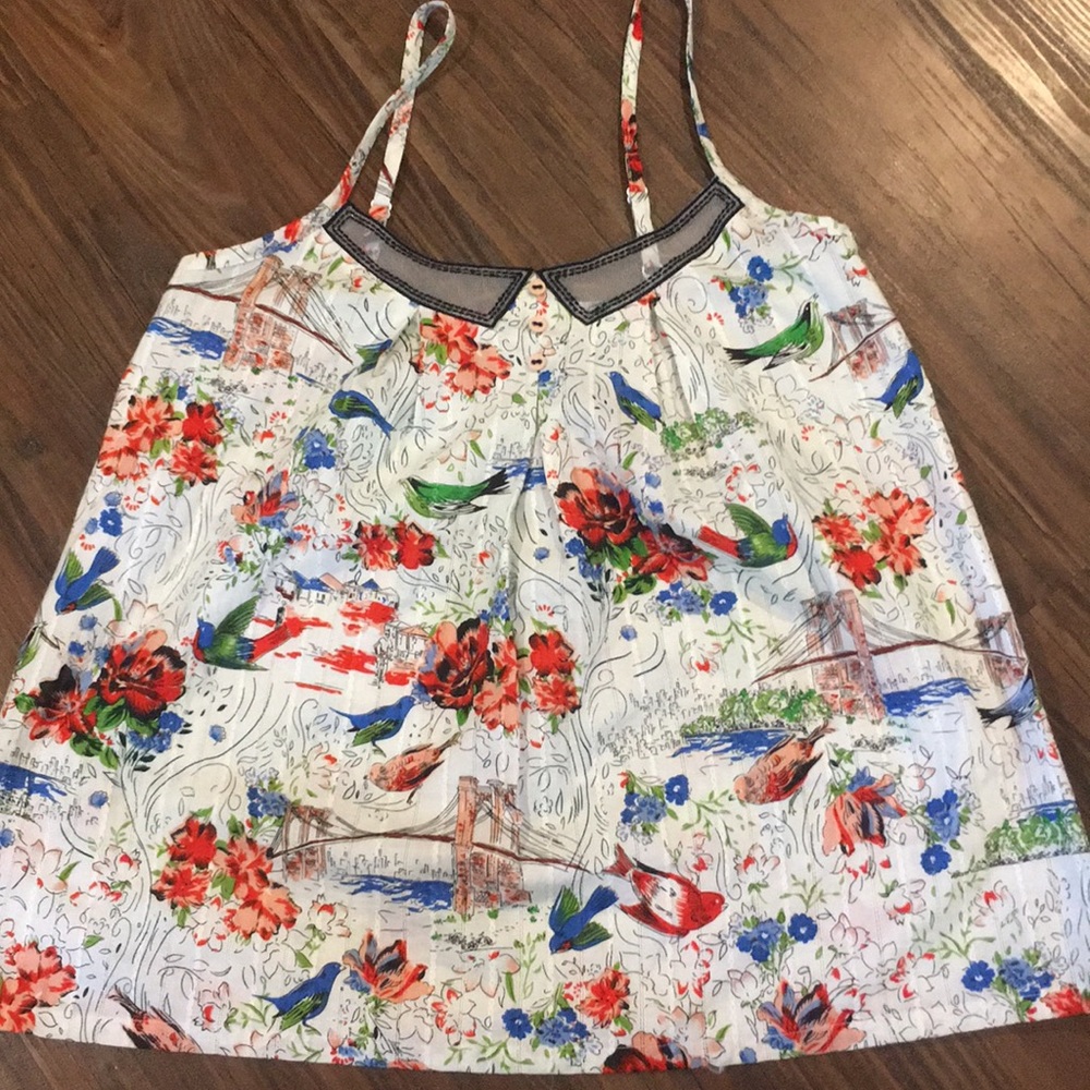 Anthropologie patterned floral tank